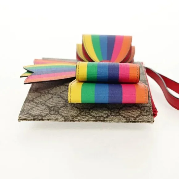 GUCCI GG Supreme Accessory Pouch PVC Beige 457233 Auth 148206V - Picture 5 of 15